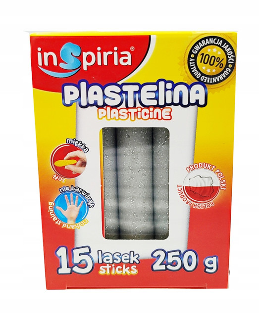 Plastelina brokatowa srebrna 15 lasek Schemat