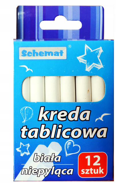 Kreda tablicowa niepyląca biała 12 szt. - Schemat