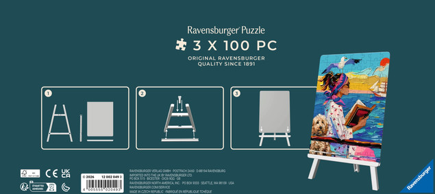 RAVENSBURGER Puzzle ze stojánkem: Spolu na cestách 3x100 dílků