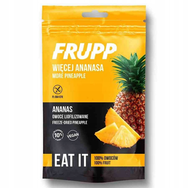 Frupp liofilizowany ananas bezglutenowy 15 g