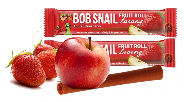 Bob Snail Fruit Roll Looong Jabłko-Truskawka - 100% Owoców Bez Cukru