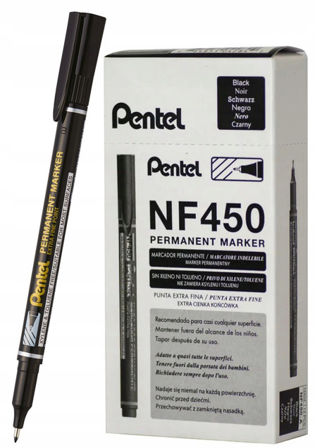 Marker permanentny Pentel NF450 0,6 mm czarny