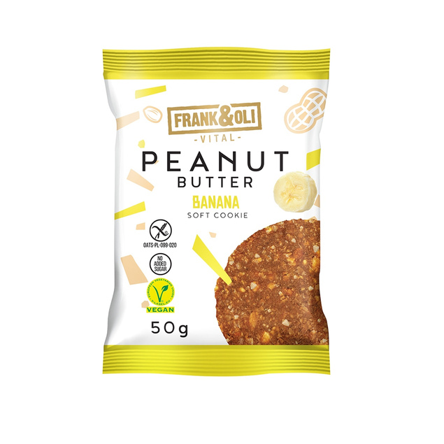 FRANK&OLI Ciastko Miękkie PASTA ORZECHOWA BANAN 50g x5