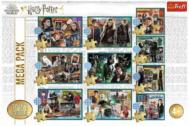 Puzzle 10w1 Układanka HARRY POTTER Hermiona Ron Malfoy 329el 4+ Trefl 90392