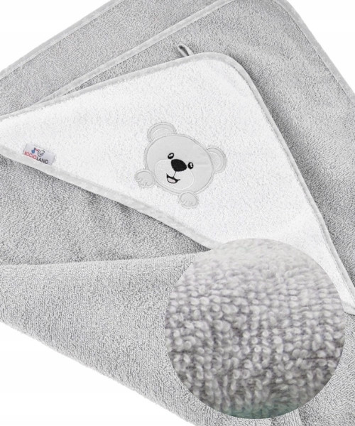 Okrycie Kąpielowe Z Kapturkiem Ręcznik 100x100 Bawełna Frotte MIŚ Bocioland