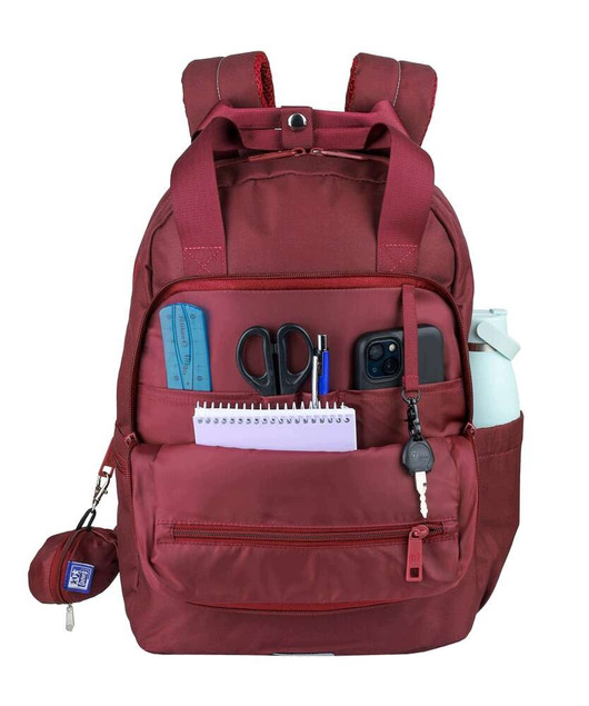 Plecak Oxford B-Ready Młodzieżowy 23L Bordowy z Rączką na Laptopa
