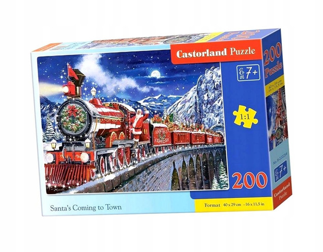 Puzzle 200 Układanka Święta MIKOŁAJ Zima Boże Narodzenie Śnieg 7+ Castor