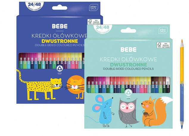 Kredki ołówkowe dwustronne BB Kids 24/48 kol.