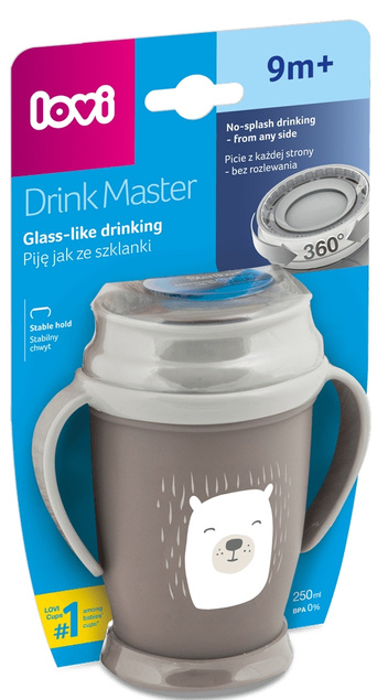 LOVI Kubek NIEKAPEK Z Uchwytami 360 Uczy Picia 250 ml 9M+ MIŚ 1/599new