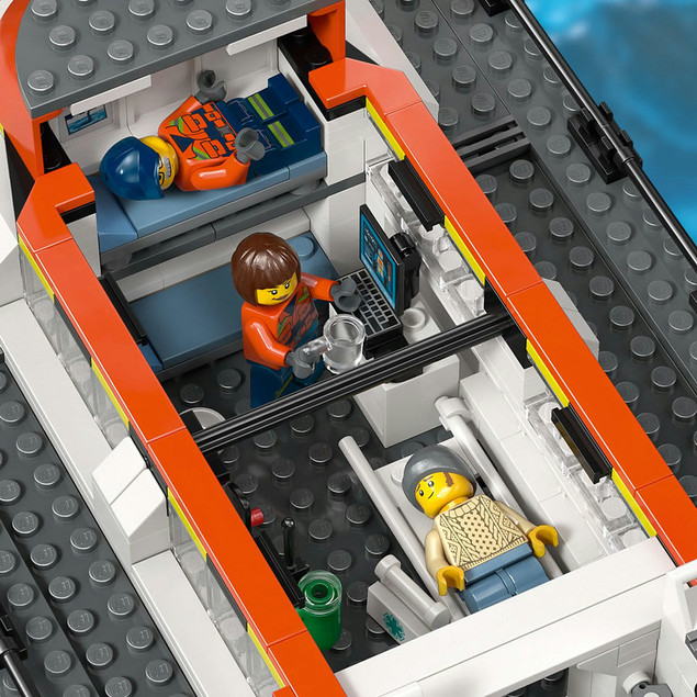 LEGO City 60504 Łódź Ratunkowa i Helikopter Straży Przybrzeżnej - Zestaw Akcji