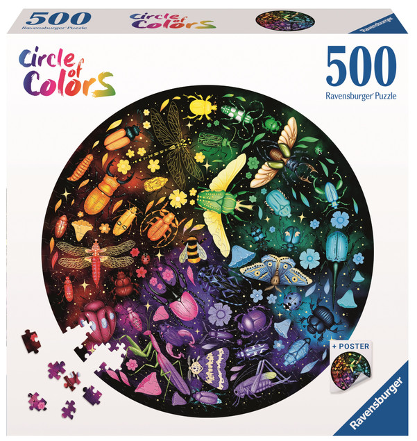 PUZZLE 2D 500 PALETA KOLORÓW. INSEKTY