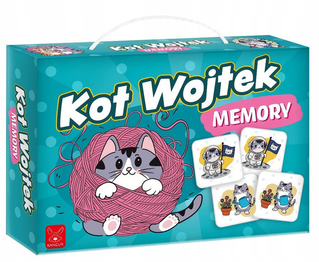Gra Planszowa Memory Kot Wojtek Kangur - Edukacyjna dla Dzieci