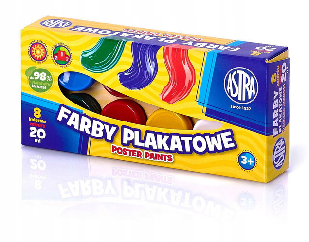 Farby plakatowe 8kol 20ml ASTRA