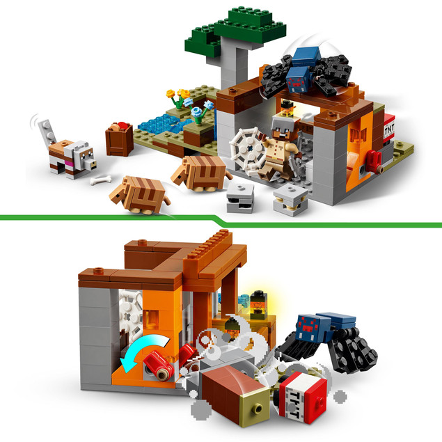 LEGO Minecraft Wyprawa do pancernikowej kopalni 21269 – Zestaw z TNT i Pancernikami