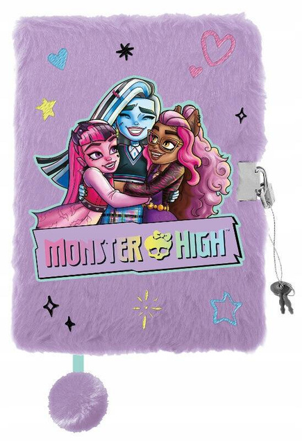 Pluszowy Pamiętnik Z Kłódką Włochacz MONSTER HIGH Lalki A5 96k Majewski