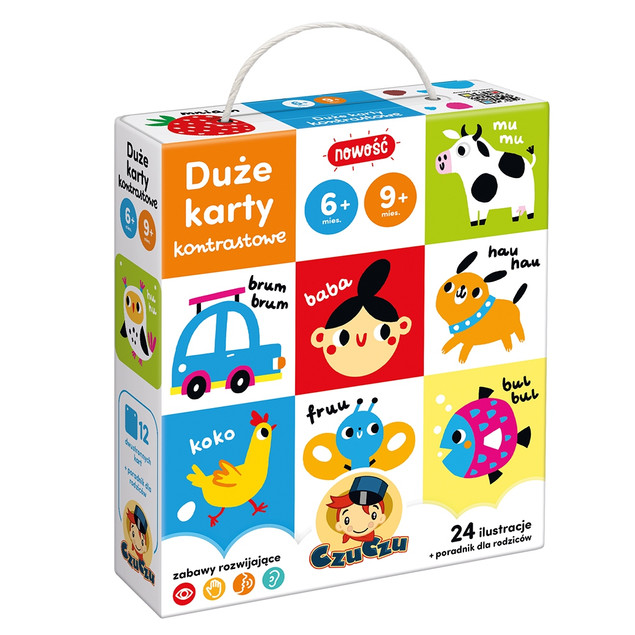 Duże Karty Kontrastowe Dla Dzieci W Wieku 6-9M+ CzuCzu