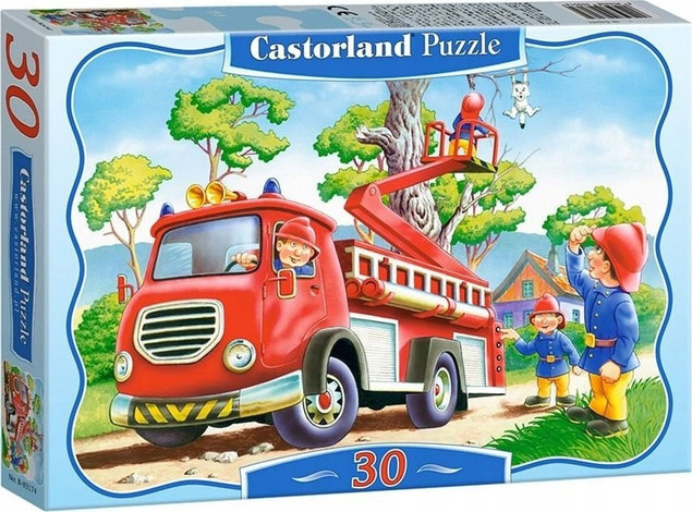 Puzzle 30 Układanka Dla 4 Latka STRAŻ POŻARNA Wóz Strażacki 4+ Castor