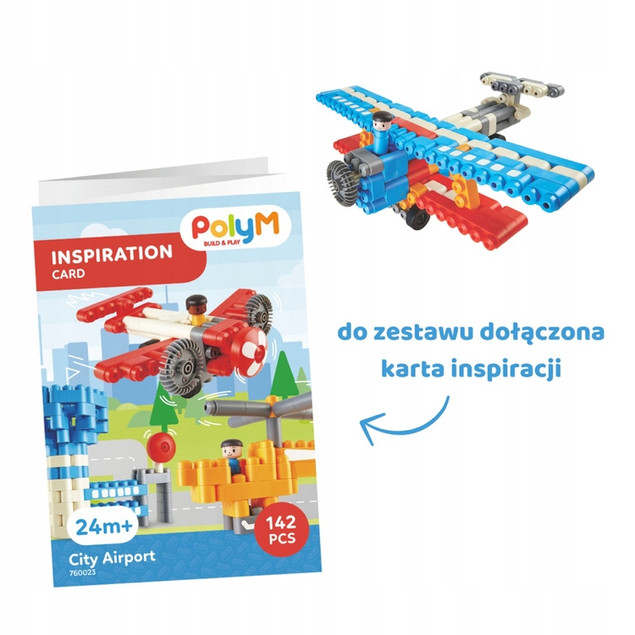 Klocki Konstrukcyjne PolyM Lotnisko 142el. MIĘKKIE Bezpieczne dla Dzieci 2+