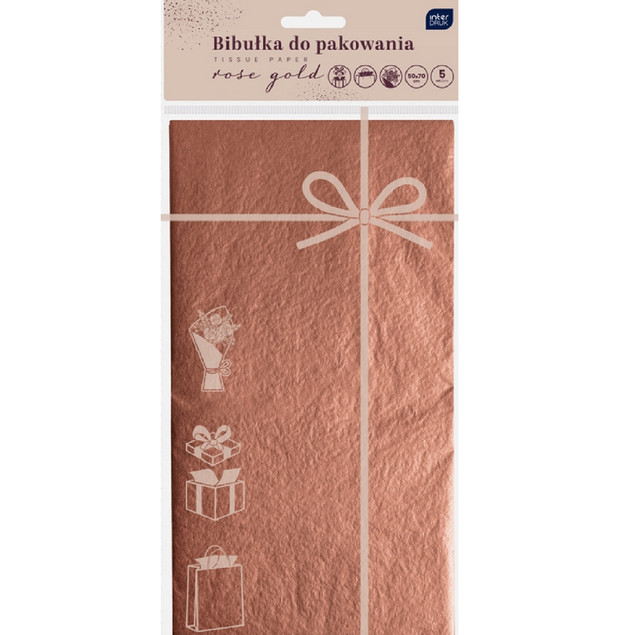 Bibułka INTERDRUK do Pakowania Prezentów 50x70 cm Rose Gold