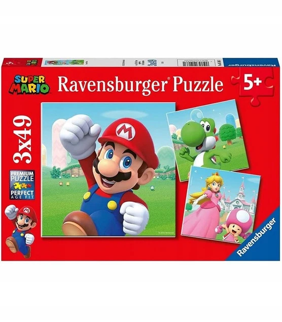 Puzzle dla dzieci 3x49 el. Super Mario Ravensburger