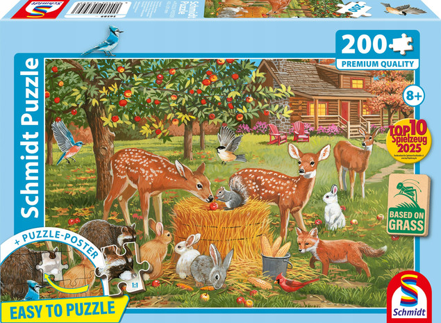 Puzzle Schmidt 200 el. Wspólny Posiłek Zwierzęta dla Dzieci 7+