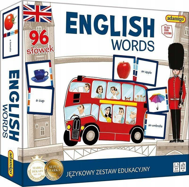 Gra Edukacyjna English Words Językowy Zestaw Edukacyjny 96 Słów 6+ Adamigo