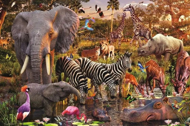 Puzzle Ravensburger 3000 elementów Afrykańskie Zwierzęta