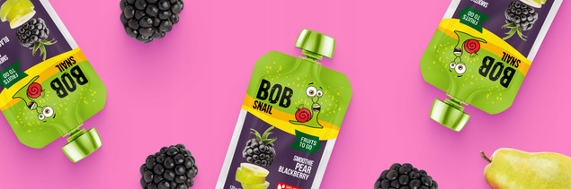 Mus owocowy 100% owoców bez dodatku cukru BOB SNAIL Gruszka Jeżyna 10х120 g