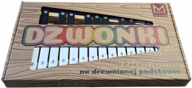 Dzwonki chromatyczne 27 tonowe M05D - Cymbałki na podstawie drewnianej