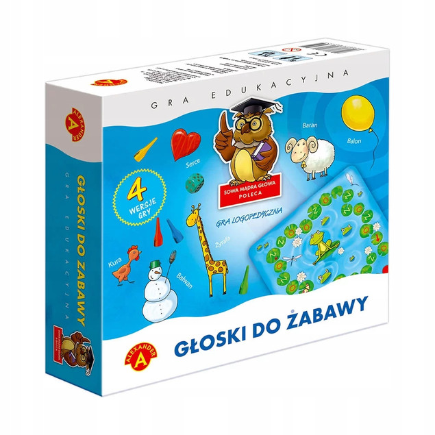 GŁOSKI DO ZABAWY Gra Edukacyjna Kształci Słuch Fonemowy 5+ Alexander 0363