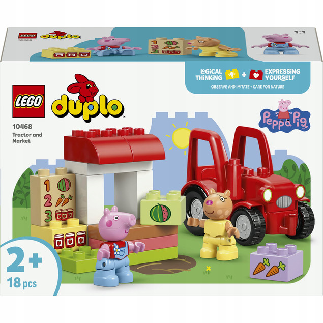 LEGO DUPLO Świnka Peppa 10468 Traktor i Targowisko – Rolnicza Przygoda