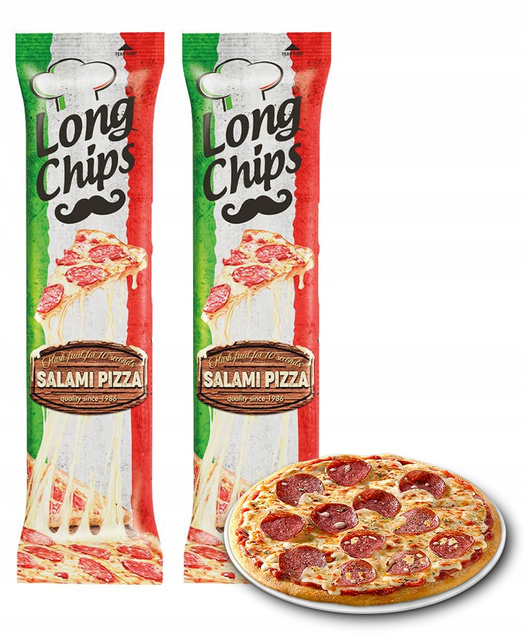 LONG CHIPS Chipsy Ziemniaczane o Smaku PIZZY SALAMI 75 g x2