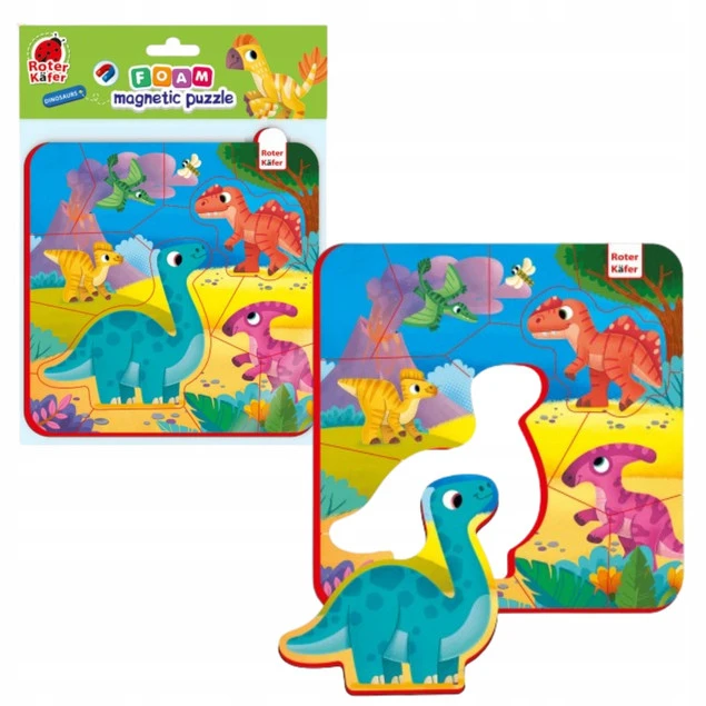 Puzzle Piankowe Magnetyczne Dinozaury Roter Kafer - Zabawka Edukacyjna
