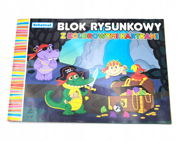 Blok Rysunkowy A4 Schemat z Kolorowymi Kartkami 20 ark. 80g