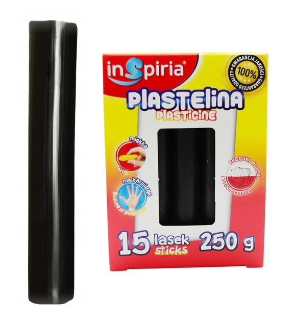 Plastelina CZARNY Komplet 15 Lasek Szkolna Plastyczna 250g Inspiria x5