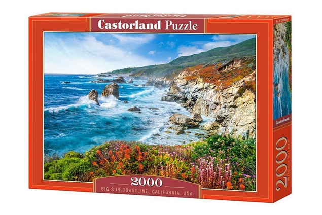 Puzzle 2000 Układanka Krajobraz Widok Góry Morze WYBRZEŻE Kwiaty 9+ Castor