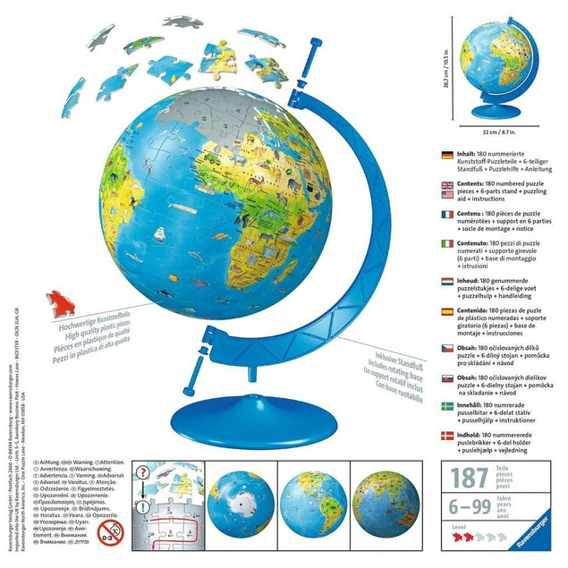 Ravensburger Puzzle 3D Globus 180 elementów 12338