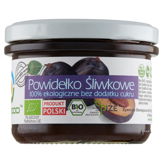 Powidełko Śliwkowe Bio Food Ekologiczne Bez Cukru 180g