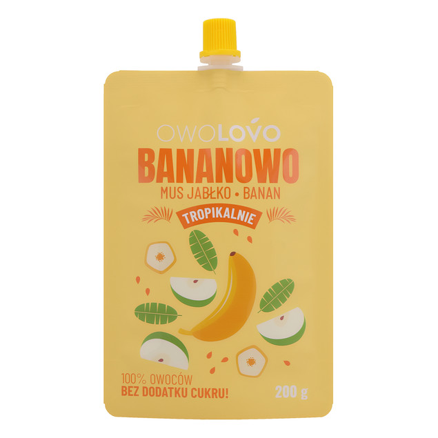 OwoLovo Mus Tropikalny Bananowo Jabłko Banan Dla Dzieci 200g