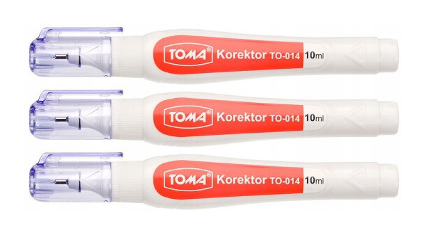 Korektor w Pisaku TOMA 10ml Metalowa Końcówka x3