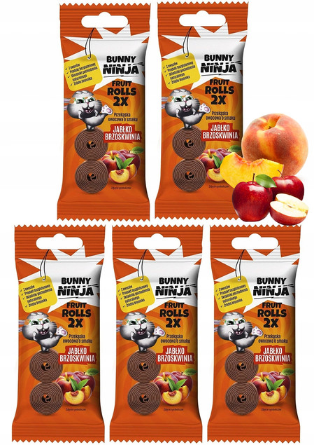 Bunny Ninja Fruit Rolls Jabłko Brzoskwinia 2x15g