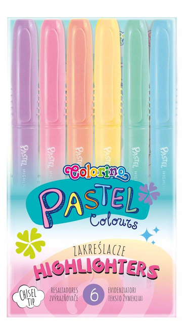 Zakreślacze Mazaki PASTELOWE Pastel 6 Kolorów Colorino 84965