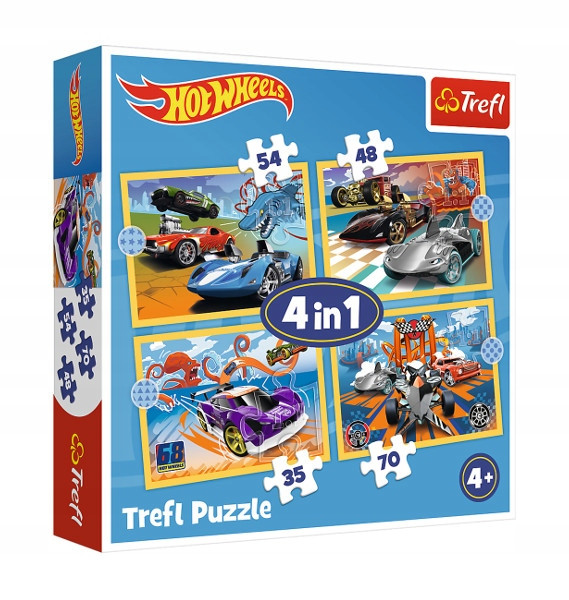 Puzzle 4w1 Hot Wheels Pojazdy – Trefl