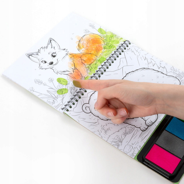 Kolorowe Odciski ZOO Zwierzęta Książeczka Do Malowania Paluszkami Kidea