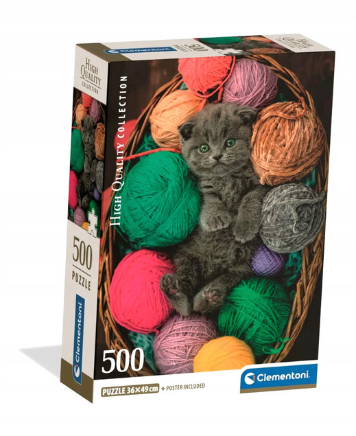 Puzzle 500el 35617 Fluffy Kitten CLEMENTONI 