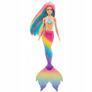 BARBIE DREAMTOPIA LALKA SYRENA TĘCZOWA PRZEMIANA