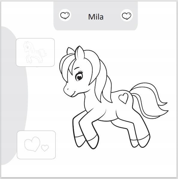 Malowanie-doklejanie. Kucyki