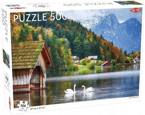 Puzzle Tactic Swans on a Lake 500 elementów – Układanka Krajobrazowa dla Rodziny