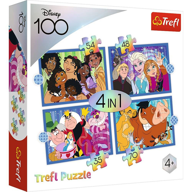 Puzzle 4w1 Układanka DISNEY Król Lew Kraina Lodu Encanto 4+ Trefl