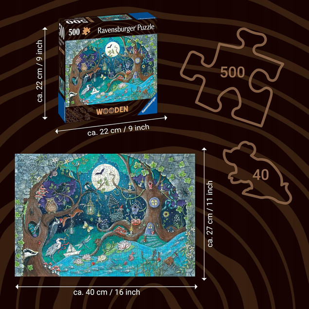 Puzzle Ravensburger Drewniane Magiczny Las 500 elementów